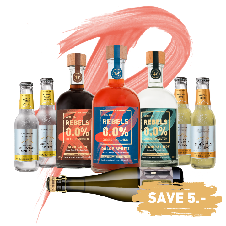 REBELS 0.0% Dry January TRIO (Gin, Rum, Spritz) + mixers