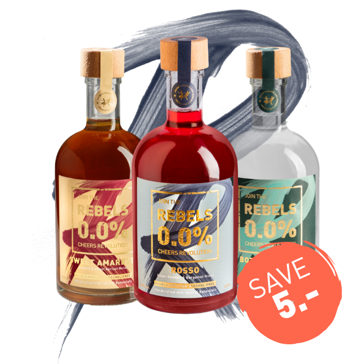 REBELS 0.0% BESTSELLER TRIO mit ROSSO (alkoholfrei)