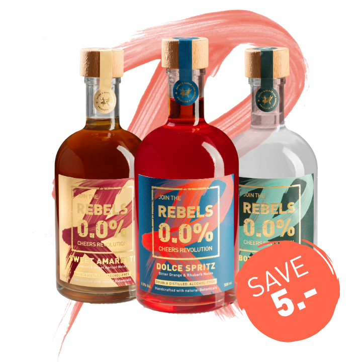 REBELS 0.0% BESTSELLER TRIO mit Spritz (alkoholfrei)