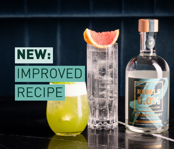 TRY NOW THE NEW AND IMPROVED VERSION OF THE REBELS 0.0% GIN