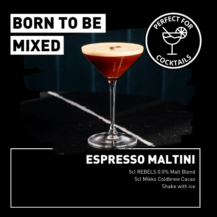 REBELS 0.0% DUO ESPRESSO MALTINI - Perfect Cocktail Set (alkoholfrei) + Jigger