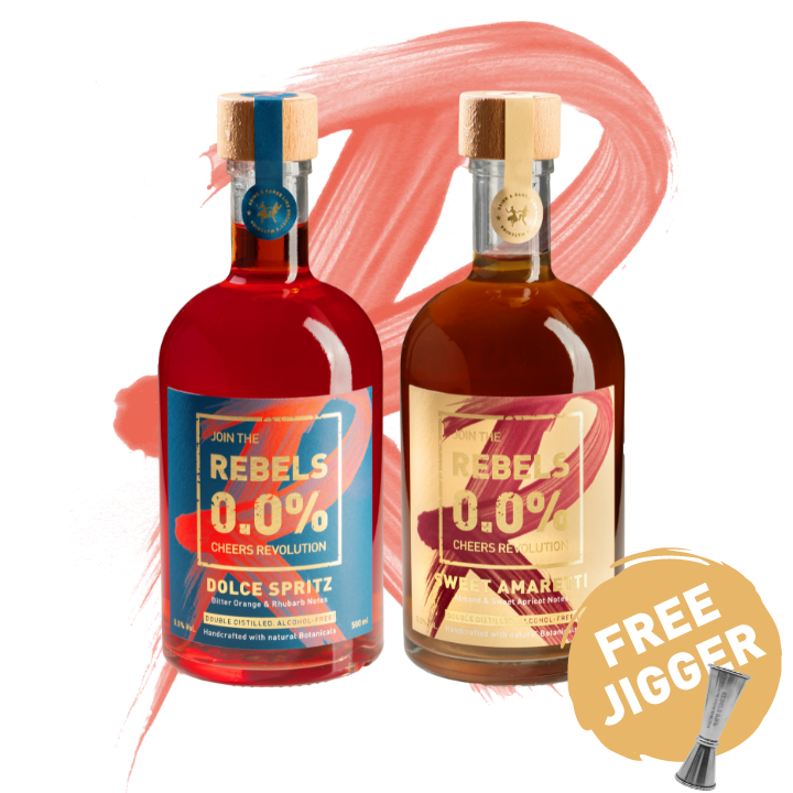 REBELS 0.0% DUO (Dolce Spritz & Sweet Amaretti) + FREE Jigger