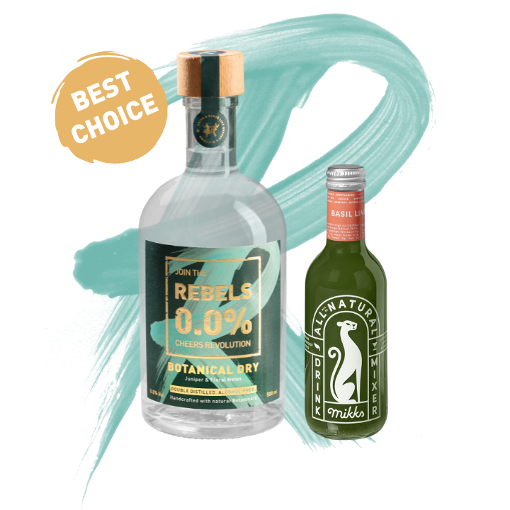 REBELS 0.0% GIN BASIL SMASH - Perfect Cocktail Set (alcohol-free)