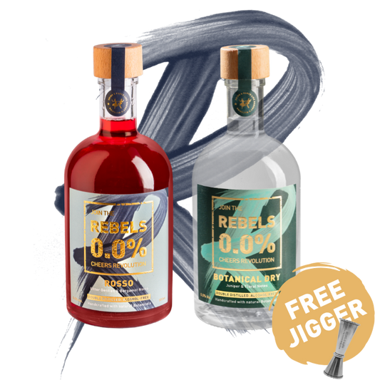REBELS 0.0% DUO (Rosso & Botanical Dry) + GRATIS Jigger