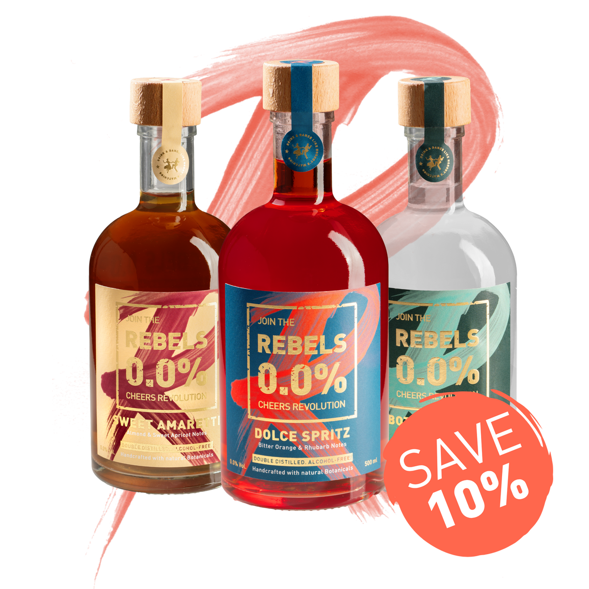 REBELS 0.0% BESTSELLER TRIO mit Spritz (alkoholfrei)