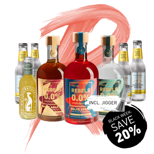 REBELS 0.0% Dry Month TRIO (Gin, Amaretto, Spritz) + Mixers