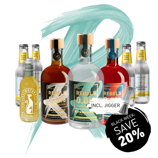 REBELS 0.0% Dry Month TRIO (Gin, Whiskey, Spritz) + Mixers